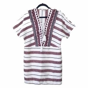 Forever 21 White Red Stripe Beach Cover Up Dress